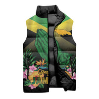 Personalized Pray For Jamaica Sleeveless Puffer Jacket Jamaica Strong - Wonder Print Shop