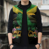 Personalized Pray For Jamaica Sleeveless Puffer Jacket Jamaica Strong - Wonder Print Shop