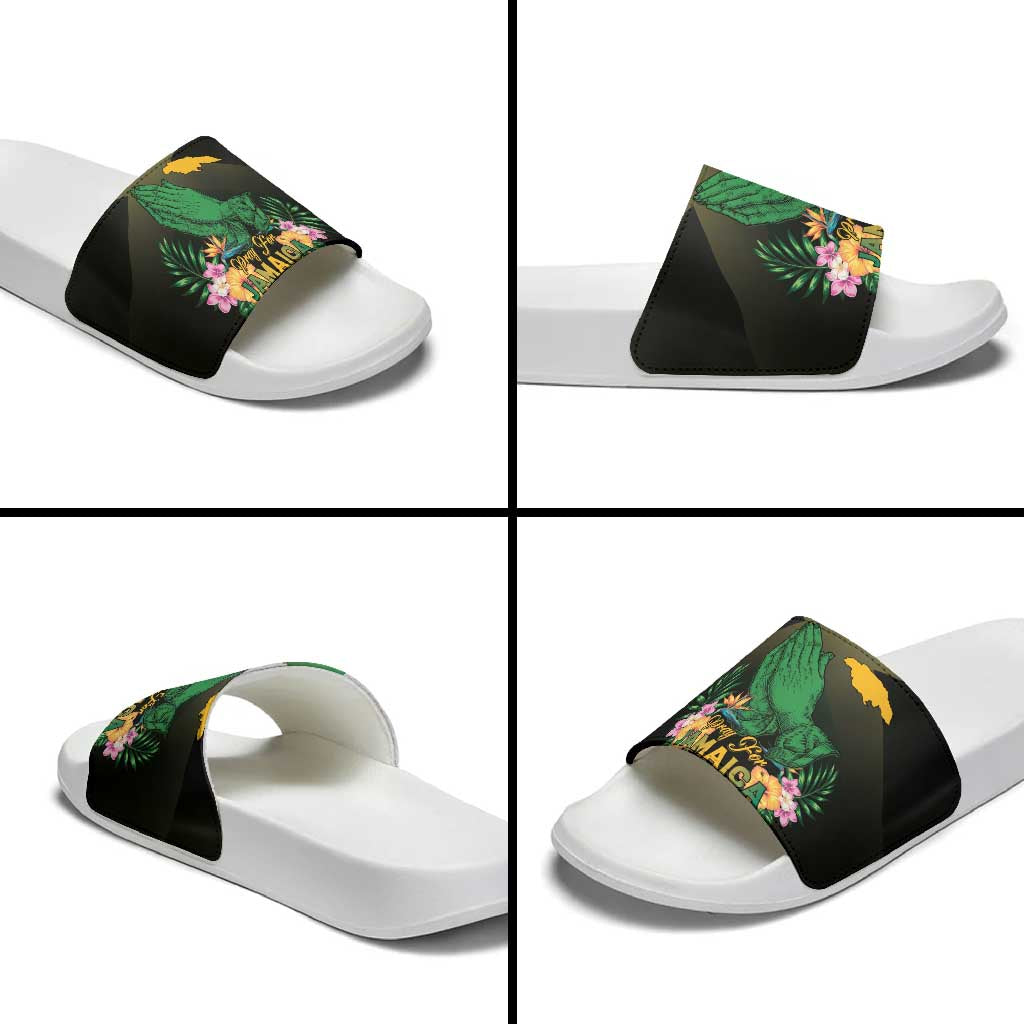 Pray For Jamaica Slide Sandals Jamaica Strong - Wonder Print Shop