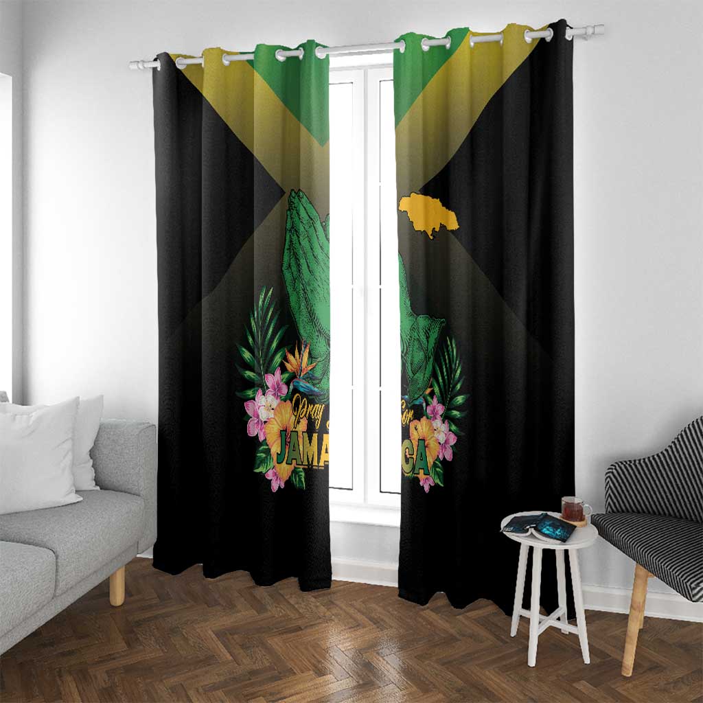 Pray For Jamaica Window Curtain Jamaica Strong - Wonder Print Shop