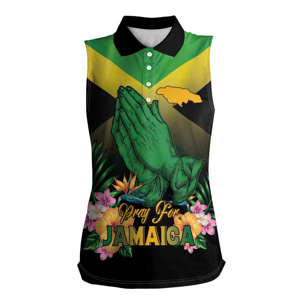 Personalized Pray For Jamaica Women Sleeveless Polo Shirt Jamaica Strong - Wonder Print Shop