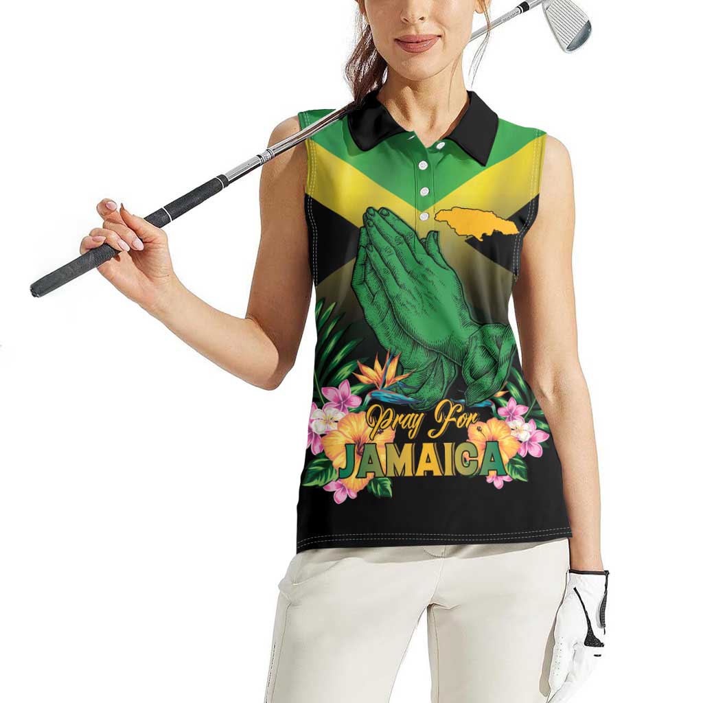 Personalized Pray For Jamaica Women Sleeveless Polo Shirt Jamaica Strong - Wonder Print Shop