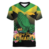 Personalized Pray For Jamaica Women V-Neck T-Shirt Jamaica Strong - Wonder Print Shop