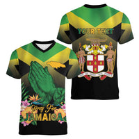 Personalized Pray For Jamaica Women V-Neck T-Shirt Jamaica Strong - Wonder Print Shop