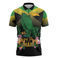 Personalized Pray For Jamaica Zipper Polo Shirt Jamaica Strong - Wonder Print Shop