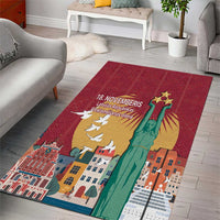 Latvia Independence Day Area Rug Latvija with Freedom Monument