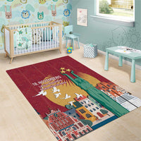 Latvia Independence Day Area Rug Latvija with Freedom Monument