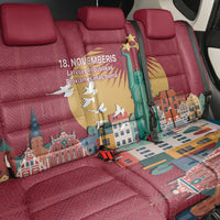 Latvia Independence Day Back Car Seat Cover Latvija with Freedom Monument