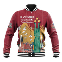 Latvia Independence Day Baseball Jacket Latvija with Freedom Monument