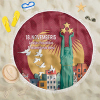 Latvia Independence Day Beach Blanket Latvija with Freedom Monument