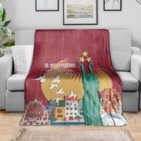 Latvia Independence Day Blanket Latvija with Freedom Monument