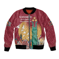 Latvia Independence Day Bomber Jacket Latvija with Freedom Monument