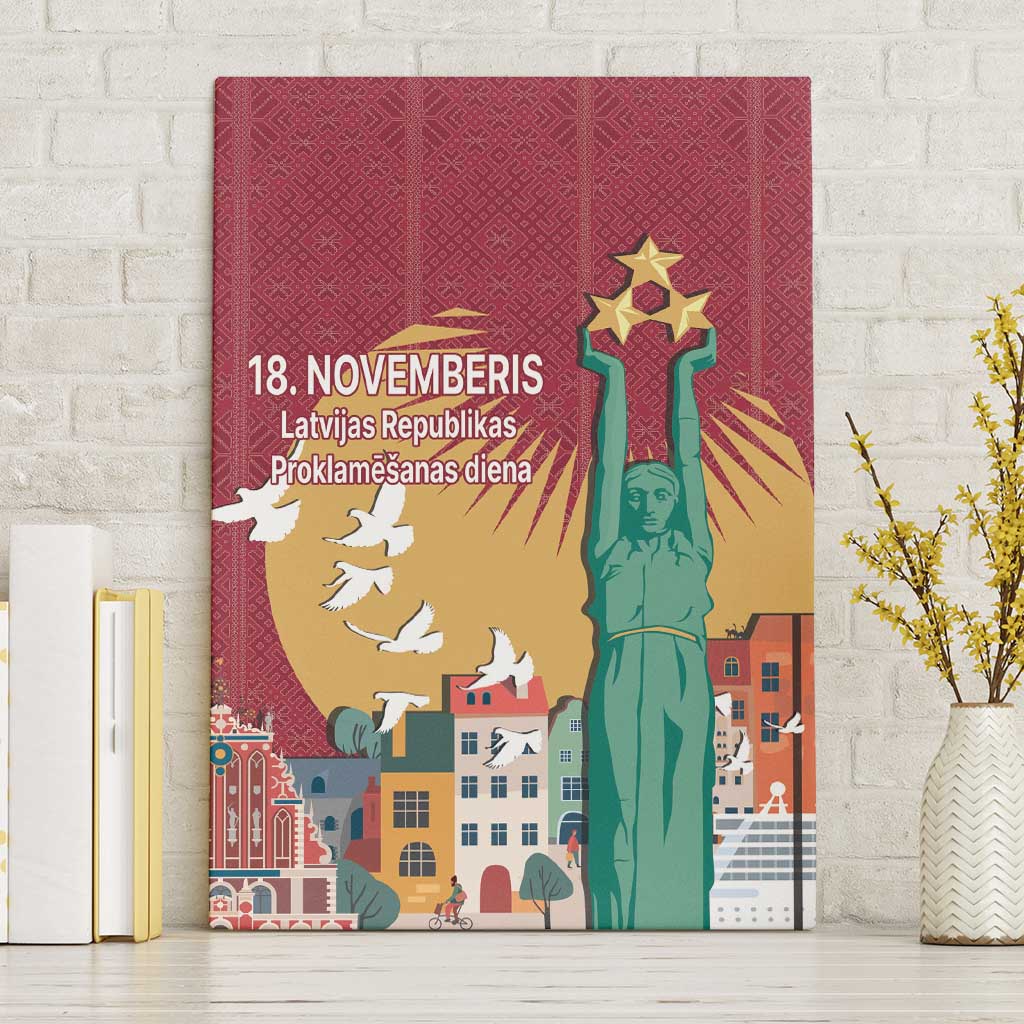 Latvia Independence Day Canvas Wall Art Latvija with Freedom Monument