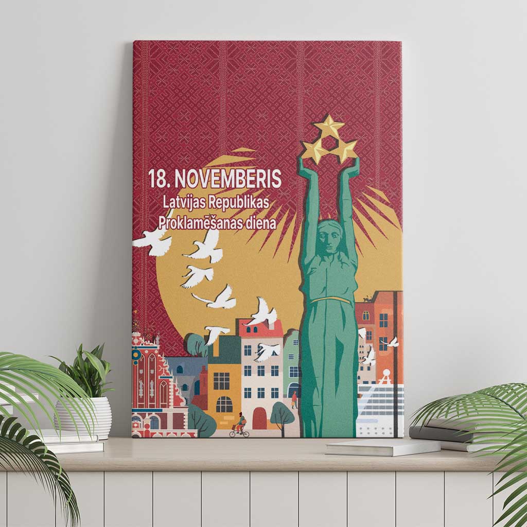 Latvia Independence Day Canvas Wall Art Latvija with Freedom Monument