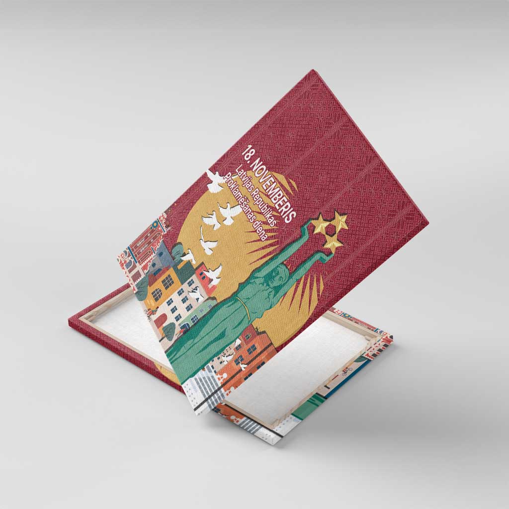 Latvia Independence Day Canvas Wall Art Latvija with Freedom Monument
