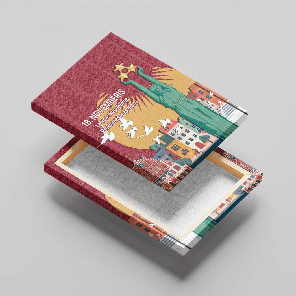 Latvia Independence Day Canvas Wall Art Latvija with Freedom Monument