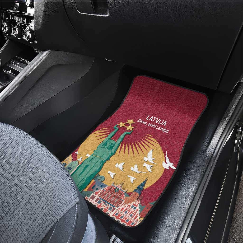 Latvia Independence Day Car Mats Latvija with Freedom Monument