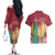 Latvia Independence Day Couples Matching Off The Shoulder Long Sleeve Dress and Hawaiian Shirt Latvija with Freedom Monument