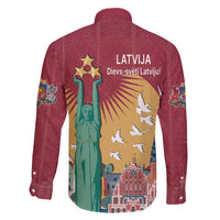Latvia Independence Day Family Matching Long Sleeve Bodycon Dress and Hawaiian Shirt Latvija with Freedom Monument