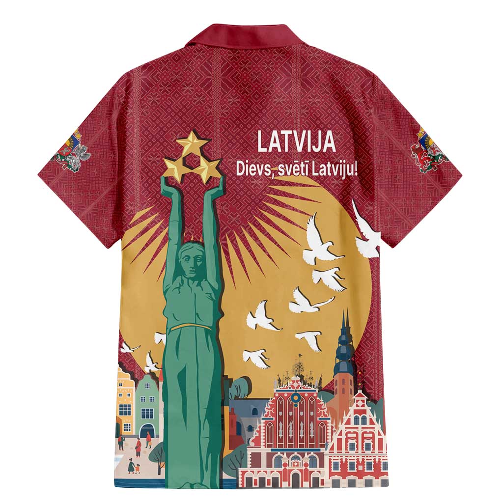 Latvia Independence Day Family Matching Mermaid Dress and Hawaiian Shirt Latvija with Freedom Monument