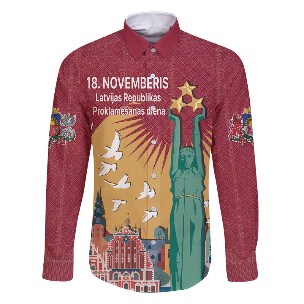 Latvia Independence Day Family Matching Mermaid Dress and Hawaiian Shirt Latvija with Freedom Monument