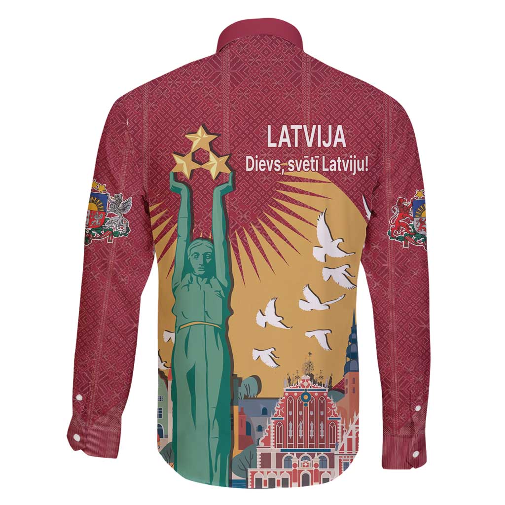Latvia Independence Day Family Matching Mermaid Dress and Hawaiian Shirt Latvija with Freedom Monument