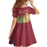 Latvia Independence Day Family Matching Off Shoulder Maxi Dress and Hawaiian Shirt Latvija with Freedom Monument