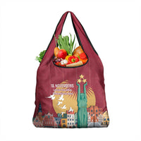 Latvia Independence Day Grocery Bag Latvija with Freedom Monument