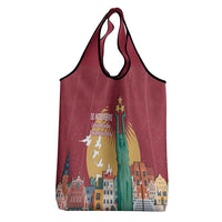 Latvia Independence Day Grocery Bag Latvija with Freedom Monument