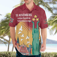 Latvia Independence Day Hawaiian Shirt Latvija with Freedom Monument