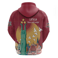 Latvia Independence Day Hoodie Latvija with Freedom Monument