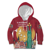 Latvia Independence Day Kid Hoodie Latvija with Freedom Monument