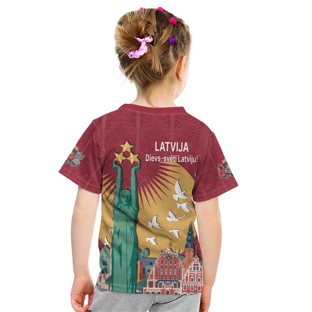 Latvia Independence Day Kid T Shirt Latvija with Freedom Monument