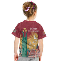 Latvia Independence Day Kid T Shirt Latvija with Freedom Monument