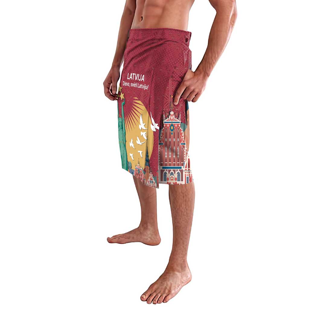 Latvia Independence Day Lavalava Latvija with Freedom Monument