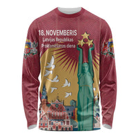 Latvia Independence Day Long Sleeve Shirt Latvija with Freedom Monument