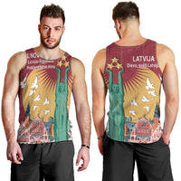 Latvia Independence Day Men Tank Top Latvija with Freedom Monument