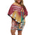 Latvia Independence Day Off Shoulder Short Dress Latvija with Freedom Monument