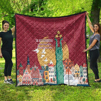 Latvia Independence Day Quilt Latvija with Freedom Monument