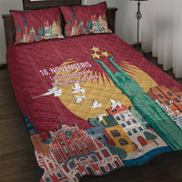 Latvia Independence Day Quilt Bed Set Latvija with Freedom Monument