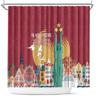 Latvia Independence Day Shower Curtain Latvija with Freedom Monument