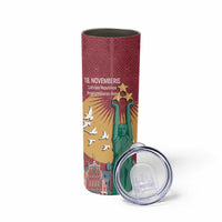 Latvia Independence Day Skinny Tumbler Latvija with Freedom Monument