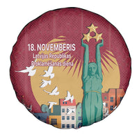 Latvia Independence Day Spare Tire Cover Latvija with Freedom Monument