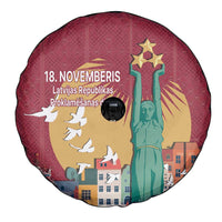 Latvia Independence Day Spare Tire Cover Latvija with Freedom Monument