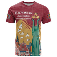 Latvia Independence Day T Shirt Latvija with Freedom Monument