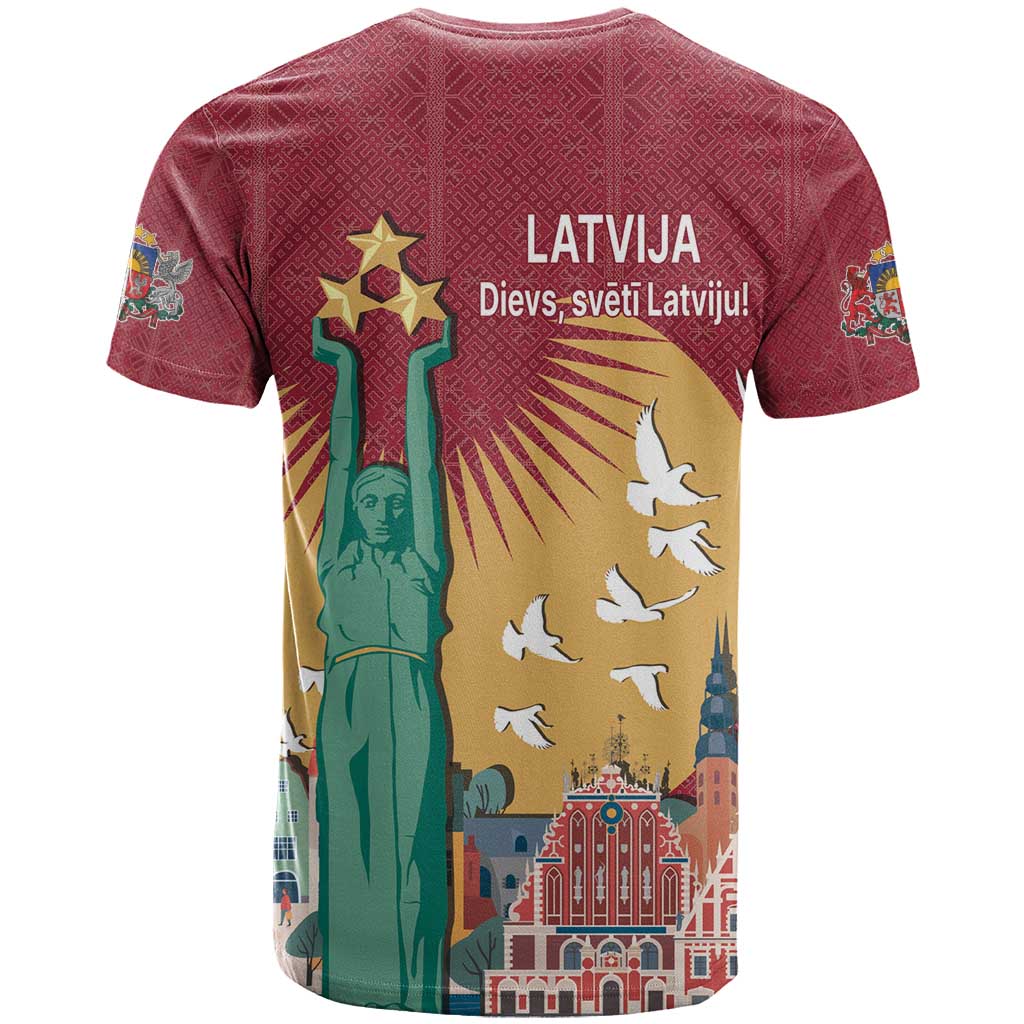 Latvia Independence Day T Shirt Latvija with Freedom Monument