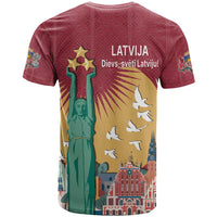 Latvia Independence Day T Shirt Latvija with Freedom Monument