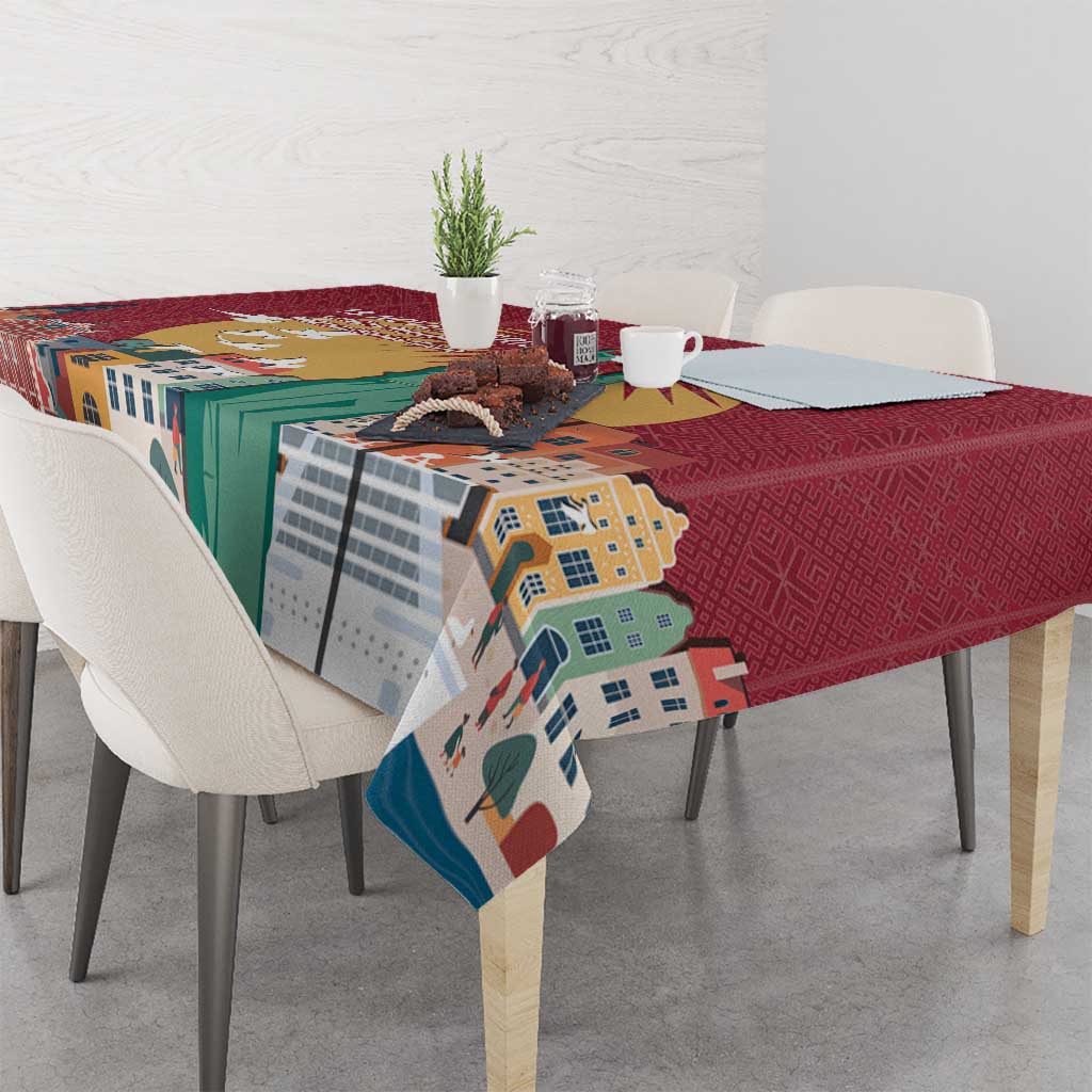 Latvia Independence Day Tablecloth Latvija with Freedom Monument