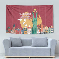 Latvia Independence Day Tapestry Latvija with Freedom Monument