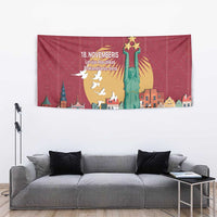 Latvia Independence Day Tapestry Latvija with Freedom Monument